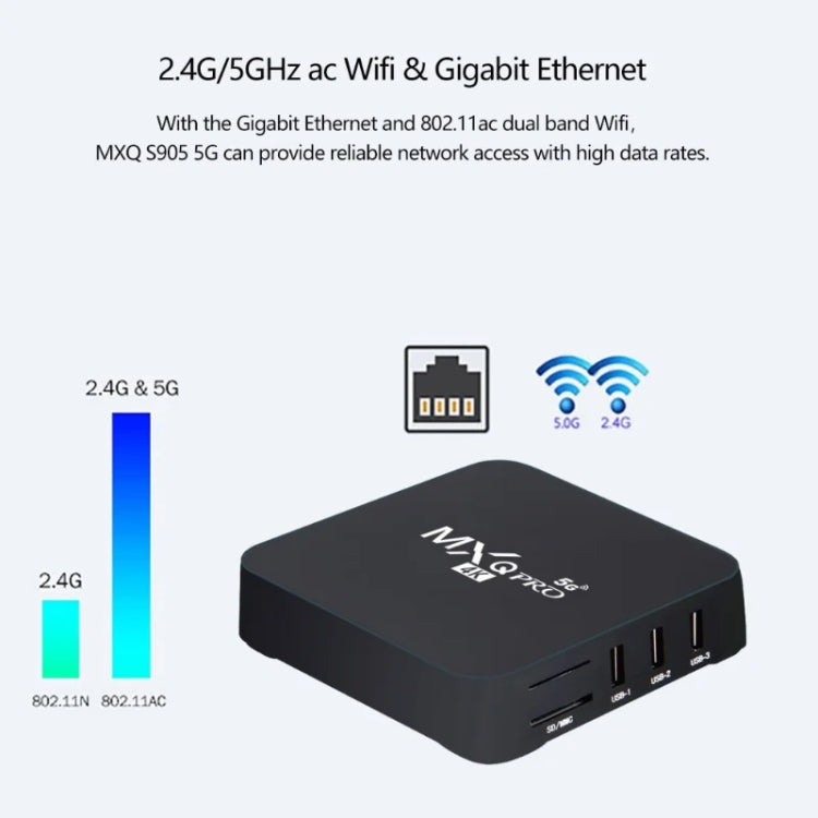 MXQ Pro 4K TV Box Rockchip RK3228A Quad Core CPU Android 7.1, 1GB+8GB wtih Remote Control, UK Plug - RK3228A by PMC TechLife | Online Shopping South Africa | PMC TechLife | Buy Now Pay Later Mobicred