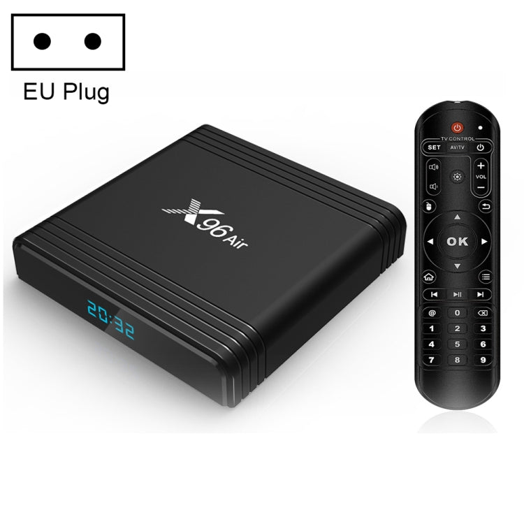 X96 Air 8K Smart TV BOX Android 9.0 Media Player with Remote Control, Quad-core Amlogic S905X3, RAM: 4GB, ROM: 32GB, Dual Band WiFi, Bluetooth, EU Plug - Amlogic S905 by PMC TechLife | Online Shopping South Africa | PMC TechLife | Buy Now Pay Later Mobicred