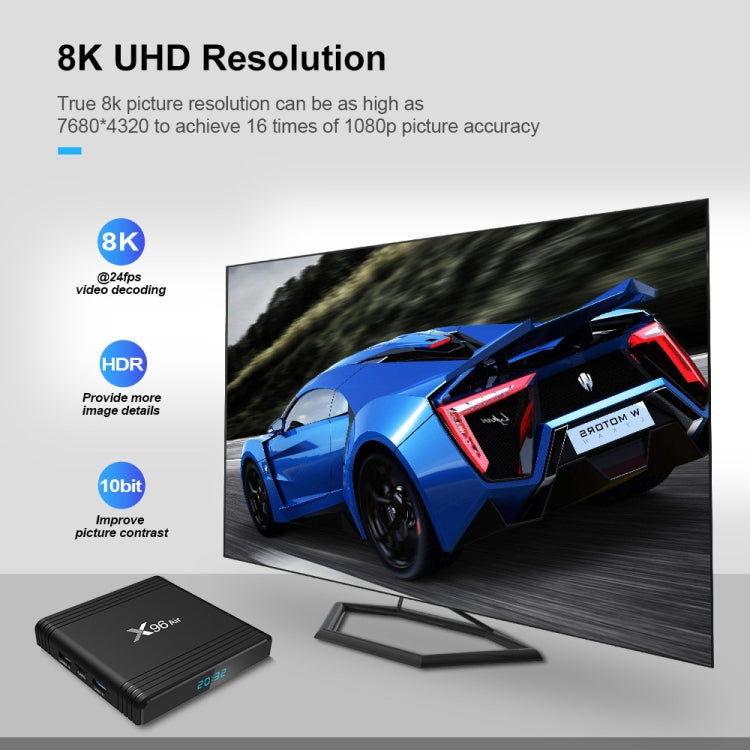 X96 Air 8K Smart TV BOX Android 9.0 Media Player with Remote Control, Quad-core Amlogic S905X3, RAM: 4GB, ROM: 64GB, Dual Band WiFi, Bluetooth, UK Plug - Amlogic S905 by PMC TechLife | Online Shopping South Africa | PMC TechLife | Buy Now Pay Later Mobicred