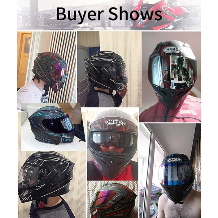 Soman 955 Skyeye Motorcycle Full / Open Face Bluetooth Helmet Headset Full Face, Supports Answer / Hang Up Calls(Black Red) - free shipping - PMC TechLife - Order now!