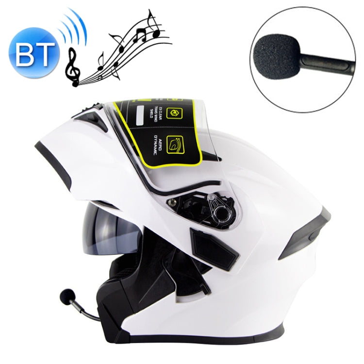 Soman 955 Skyeye Motorcycle Full / Open Face Bluetooth Helmet Headset Full Face, Supports Answer / Hang Up Calls(Pearl White) - free shipping - PMC TechLife - Order now!
