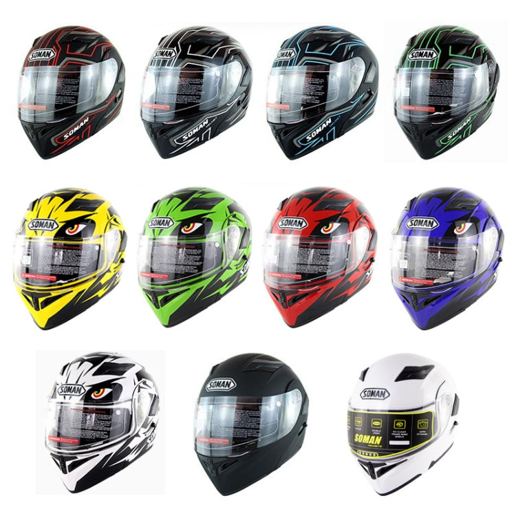 Soman 955 Skyeye Motorcycle Full / Open Face Bluetooth Helmet Headset Full Face, Supports Answer / Hang Up Calls(Black Blue) - free shipping - PMC TechLife - Order now!