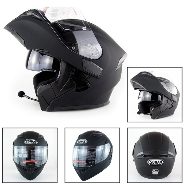 Soman 955 Skyeye Motorcycle Full / Open Face Bluetooth Helmet Headset Full Face, Supports Answer / Hang Up Calls(Matte Black) - free shipping - PMC TechLife - Order now!