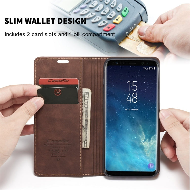 CaseMe-013 Multifunctional Retro Frosted Horizontal Flip Leather Case with Card Slot & Holder & Wallet for Galaxy S8 Plus(Coffee) - Galaxy Phone Cases by CaseMe | Online Shopping South Africa | PMC Jewellery | Buy Now Pay Later Mobicred