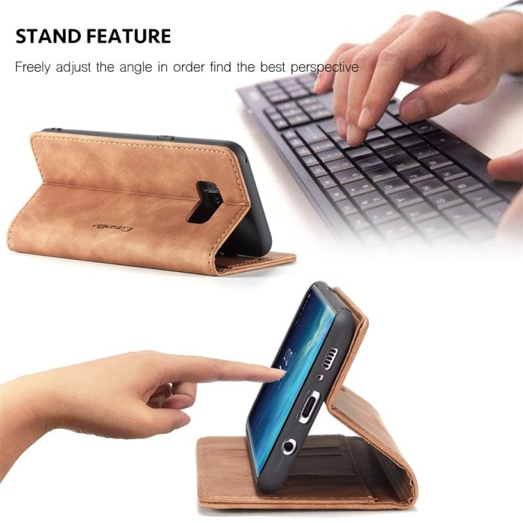 CaseMe-013 Multifunctional Retro Frosted Horizontal Flip Leather Case with Card Slot & Holder & Wallet for Galaxy S8 Plus(Brown) - Galaxy Phone Cases by CaseMe | Online Shopping South Africa | PMC Jewellery | Buy Now Pay Later Mobicred