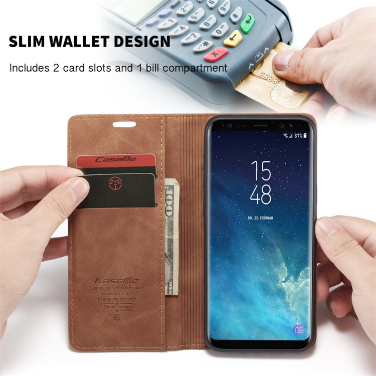 CaseMe-013 Multifunctional Retro Frosted Horizontal Flip Leather Case with Card Slot & Holder & Wallet for Galaxy S8 Plus(Brown) - Galaxy Phone Cases by CaseMe | Online Shopping South Africa | PMC Jewellery | Buy Now Pay Later Mobicred