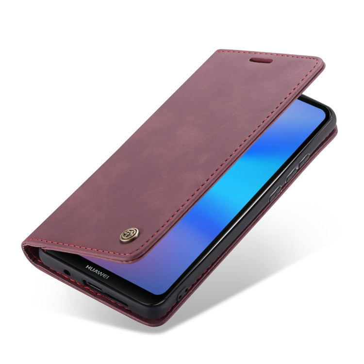 CaseMe-013 Multifunctional Horizontal Flip Leather Case with Card Slot & Holder for Huawei P20 Lite(Wine Red) - Huawei Cases by CaseMe | Online Shopping South Africa | PMC Jewellery | Buy Now Pay Later Mobicred