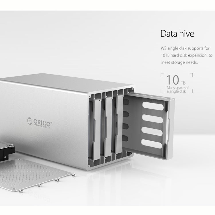 ORICO Honeycomb Series WS400C3 SATA 3.5 inch USB-C / Type-C 4 Bays Aluminum Alloy HDD / SSD Enclosure, The Maximum Support Capacity: 40TB - HDD Enclosure by ORICO | Online Shopping South Africa | PMC TechLife | Buy Now Pay Later Mobicred