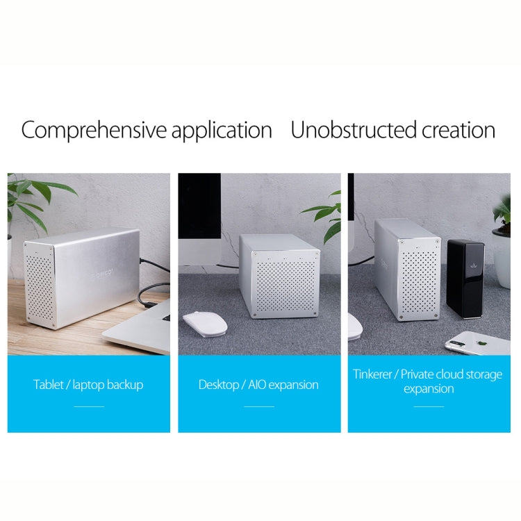 ORICO Honeycomb Series WS400C3 SATA 3.5 inch USB-C / Type-C 4 Bays Aluminum Alloy HDD / SSD Enclosure, The Maximum Support Capacity: 40TB - HDD Enclosure by ORICO | Online Shopping South Africa | PMC TechLife | Buy Now Pay Later Mobicred