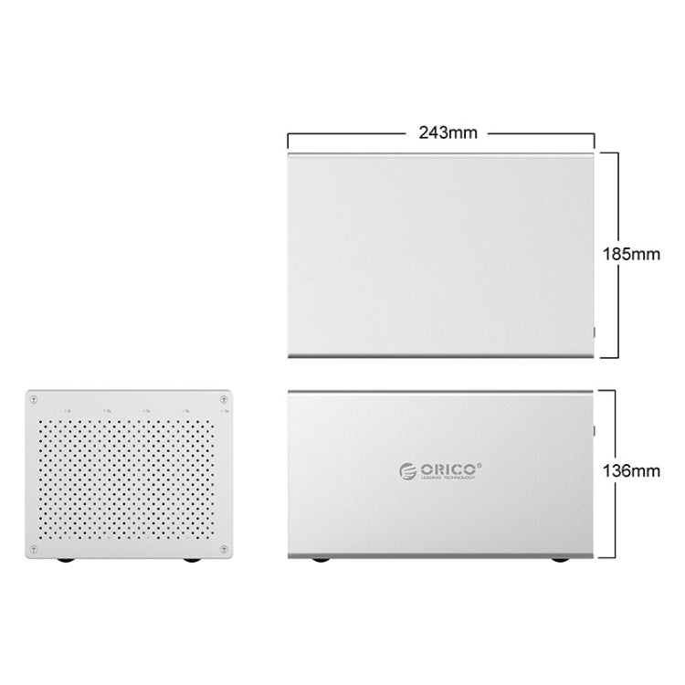 ORICO Honeycomb Series WS500RU3 SATA 3.5 inch USB 3.0 5 Bays Aluminum Alloy HDD / SSD Enclosure with Raid, The Maximum Support Capacity: 50TB - HDD Enclosure by ORICO | Online Shopping South Africa | PMc TechLife | Buy Now Pay Later Mobicred
