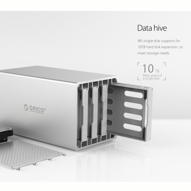 ORICO Honeycomb Series WS500RU3 SATA 3.5 inch USB 3.0 5 Bays Aluminum Alloy HDD / SSD Enclosure with Raid, The Maximum Support Capacity: 50TB - HDD Enclosure by ORICO | Online Shopping South Africa | PMc TechLife | Buy Now Pay Later Mobicred