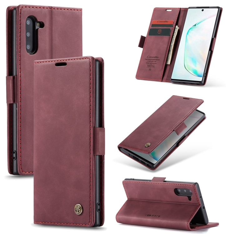 CaseMe-013 Multifunctional Horizontal Flip Leather Case with Card Slot & Holder for Galaxy Note 10(Red Wine) - free shipping - PMC Jewellery - Order now!