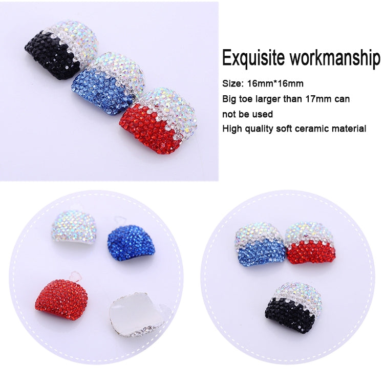 2 PCS Crystal Fake Nail Art Tips Rhinestone Full Cover Toenails Decals Stickers(NO:20) - free shipping - PMC Jewellery - Order now!