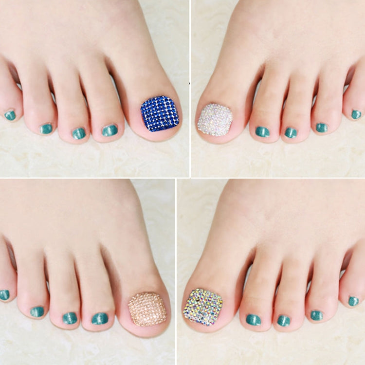 2 PCS Crystal Fake Nail Art Tips Rhinestone Full Cover Toenails Decals Stickers(NO:24) - free shipping - PMC Jewellery - Order now!