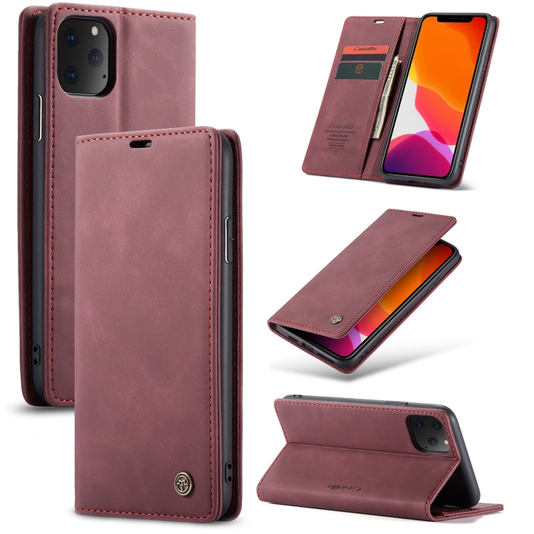 CaseMe-013 Multifunctional Horizontal Flip Leather Case with Card Slot & Holder & Wallet for iPhone 11 Pro(Wine) - free shipping - PMC Jewellery - Order now!