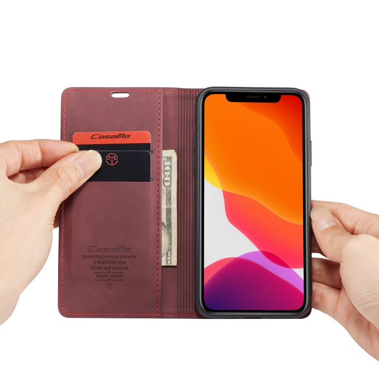 CaseMe-013 Multifunctional Horizontal Flip Leather Case with Card Slot & Holder & Wallet for iPhone 11 Pro(Wine) - free shipping - PMC Jewellery - Order now!