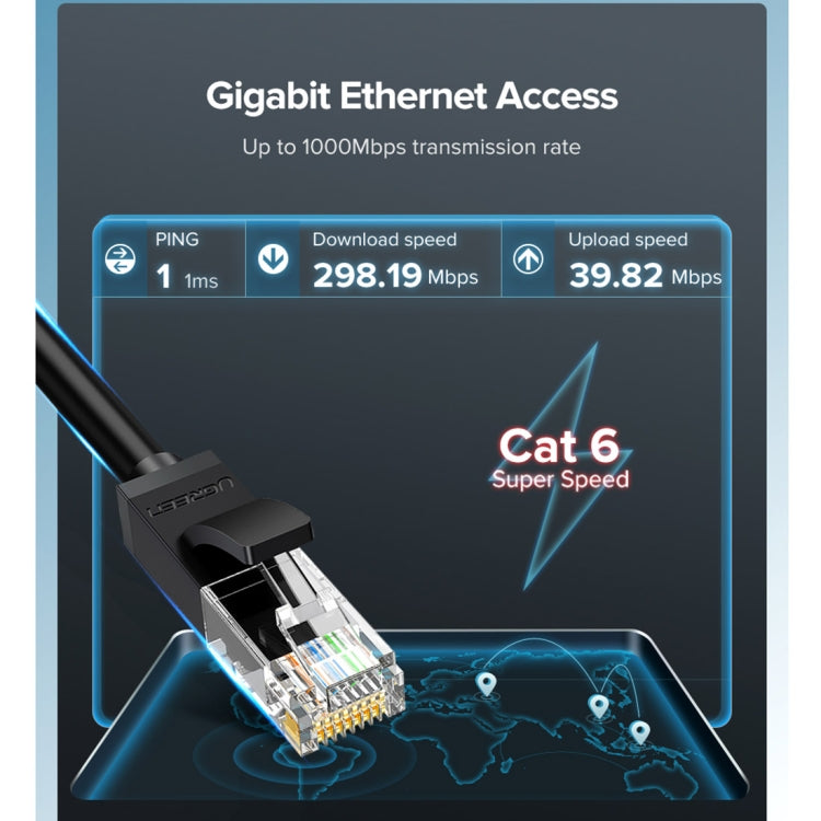 UGREEN NW102 Cat6 RJ45 Household Gigabit Twisted Pair Round Ethernet Cable, Length:3m - free shipping - PMC TechLife - Order now!