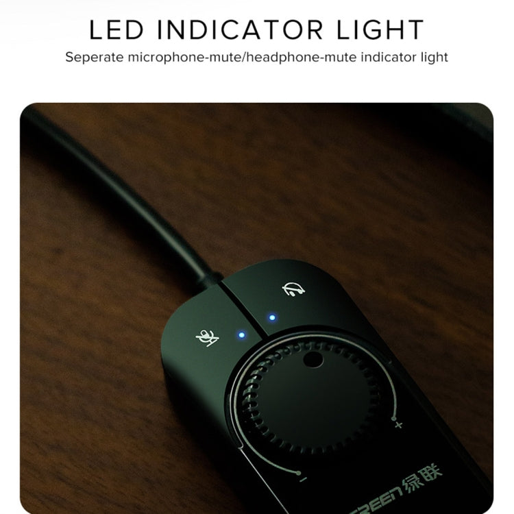 UGREEN CM109 USB to 3-ports 3.5mm Computer External Audio Card with Volume Adjustment Wheel, Length: 15cm - free shipping - PMC Jewellery - Order now!