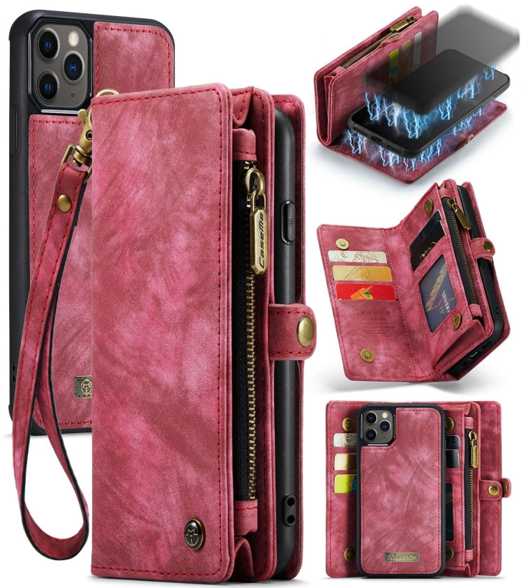 For iPhone 11 Pro Max CaseMe-008 Detachable Multifunctional Horizontal Flip Leather Case with Card Slot & Holder & Zipper Wallet & Photo Frame (Red) - free shipping - PMC Jewellery - Order now!