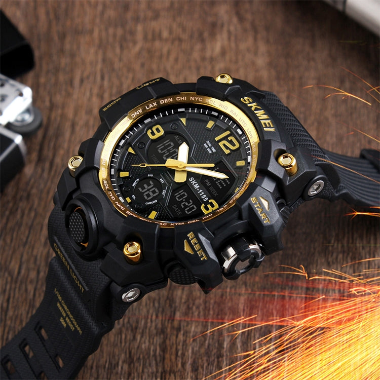 SKMEI 1155B Multifunctional Men Outdoor Sports Noctilucent Waterproof Large Dial Wrist Watch(Denim Black) - free shipping - PMC TechLife - Order now!