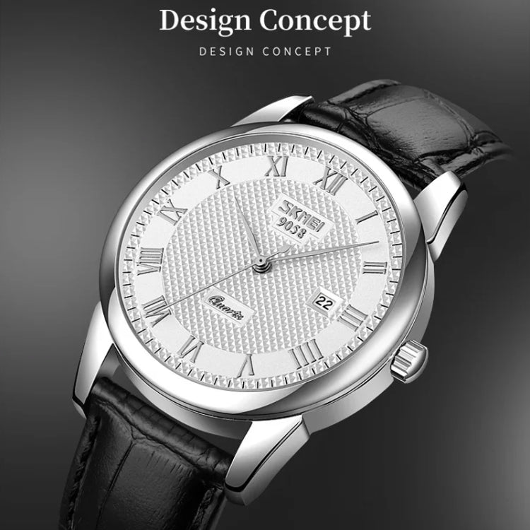 SKMEI 9058 Multifunctional Outdoor Fashion Waterproof Silver Shell Quartz Wrist Watch (Women Style Silver Face Brown Strap) - free shipping - PMC TechLife - Order now!