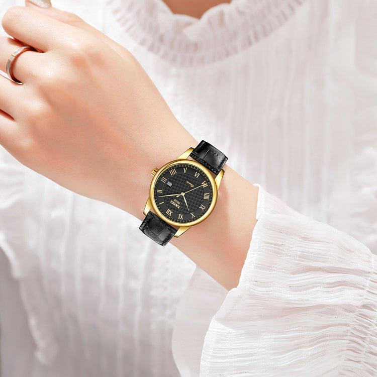 SKMEI 9058 Multifunctional Outdoor Fashion Waterproof Gold Shell Quartz Wrist Watch(Women Style Silver Face Brown Strap) - free shipping - PMC TechLife - Order now!