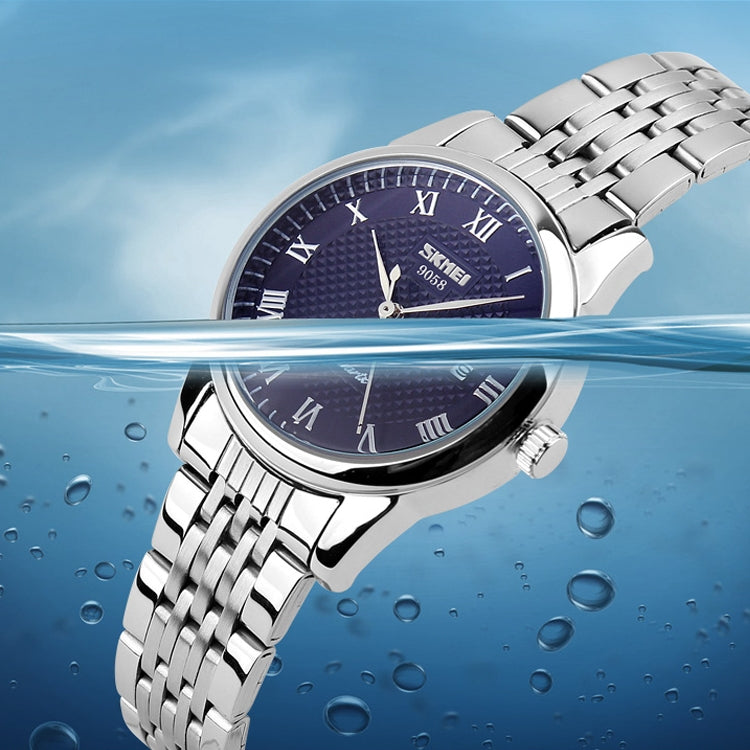 SKMEI 9058 Multifunctional Outdoor Fashion Waterproof Steel Strip Quartz Wrist Watch(Men Style White) - free shipping - PMC TechLife - Order now!