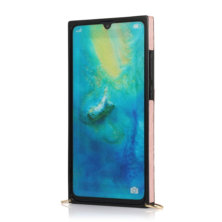 For Huawei Mate 20 Square Zipper Wallet Bag TPU+PU Back Cover Case with Holder & Card Slots & Wallet & Cross-body Strap(Rose Gold) - Huawei Cases by PMC TechLife | Online Shopping South Africa | PMC TechLife