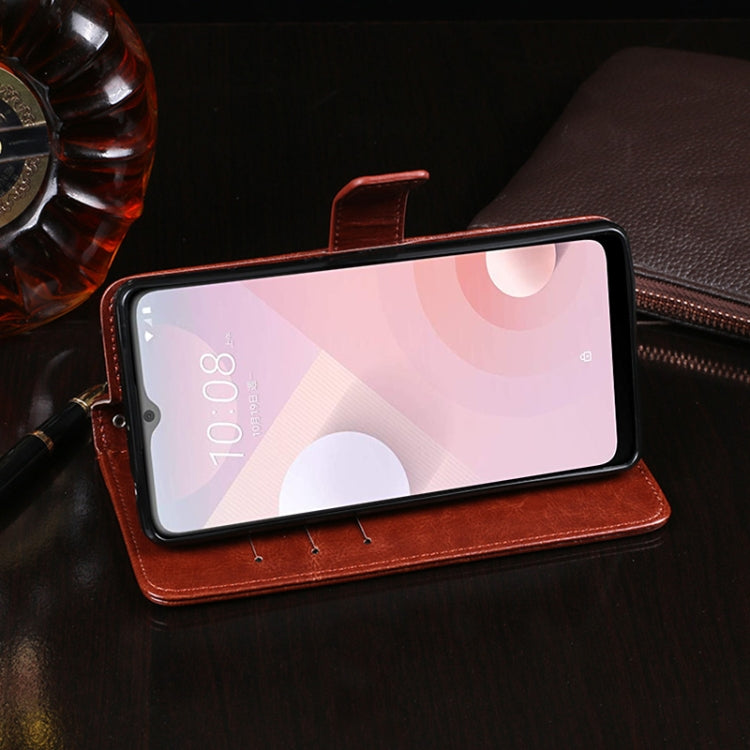 For HTC Desire 20+ idewei Crazy Horse Texture Horizontal Flip Leather Case with Holder & Card Slots & Wallet(Brown) - free shipping - PMC Jewellery - Order now!