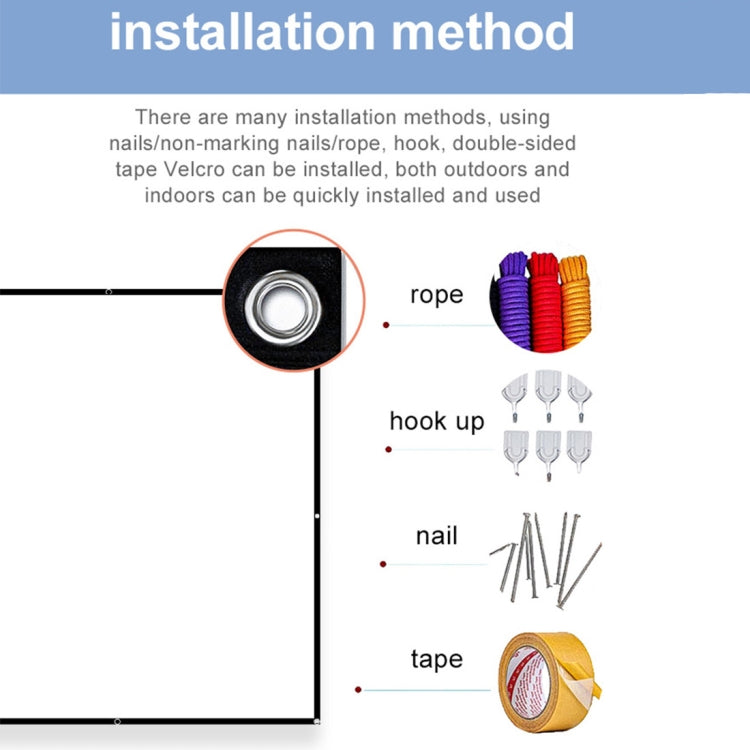 Folding Milk Silk Polyester Projector Film Curtain, Size:72 inch (16:9) Projection Area: 159 x 90cm - Film Curtains by PMC TechLife | Online Shopping South Africa | PMC TechLife | Buy Now Pay Later Mobicred