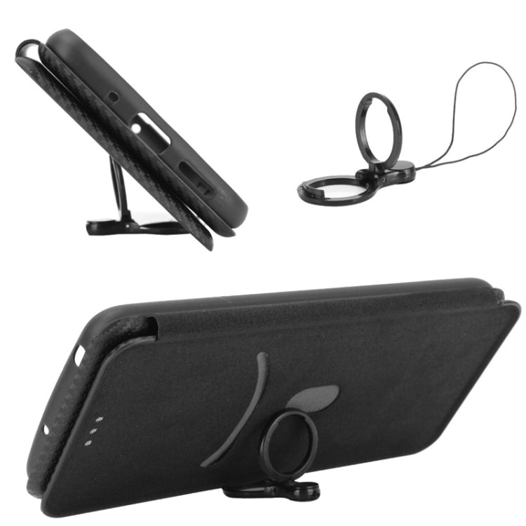 For Samsung Galaxy S21 Ultra 5G Carbon Fiber Texture Horizontal Flip TPU + PC + PU Leather Case with Card Slot(Black) - Galaxy S21 Ultra 5G Cases by PMC TechLife | Online Shopping South Africa | PMC TechLife
