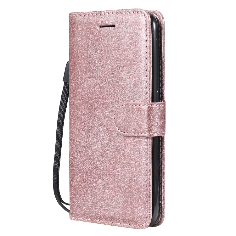 For Samsung Galaxy A01 Solid Color Horizontal Flip Protective Leather Case with Holder & Card Slots & Wallet & Photo Frame & Lanyard(Rose Gold) - Galaxy Phone Cases by PMC TechLife | Online Shopping South Africa | PMC TechLife