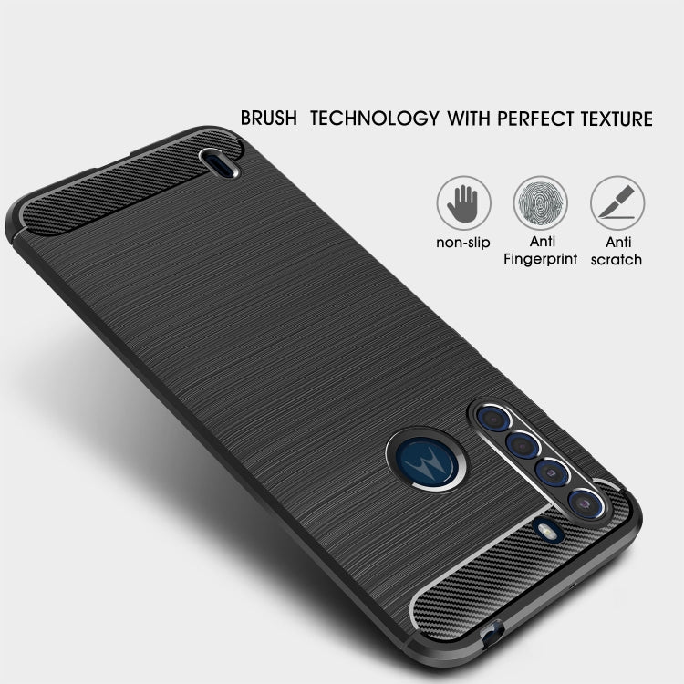 For Motorola One Fusion Brushed Texture Carbon Fiber TPU Case(Red) - Motorola Cases by PMC TechLife | Online Shopping South Africa | PMC TechLife | Buy Now Pay Later Mobicred