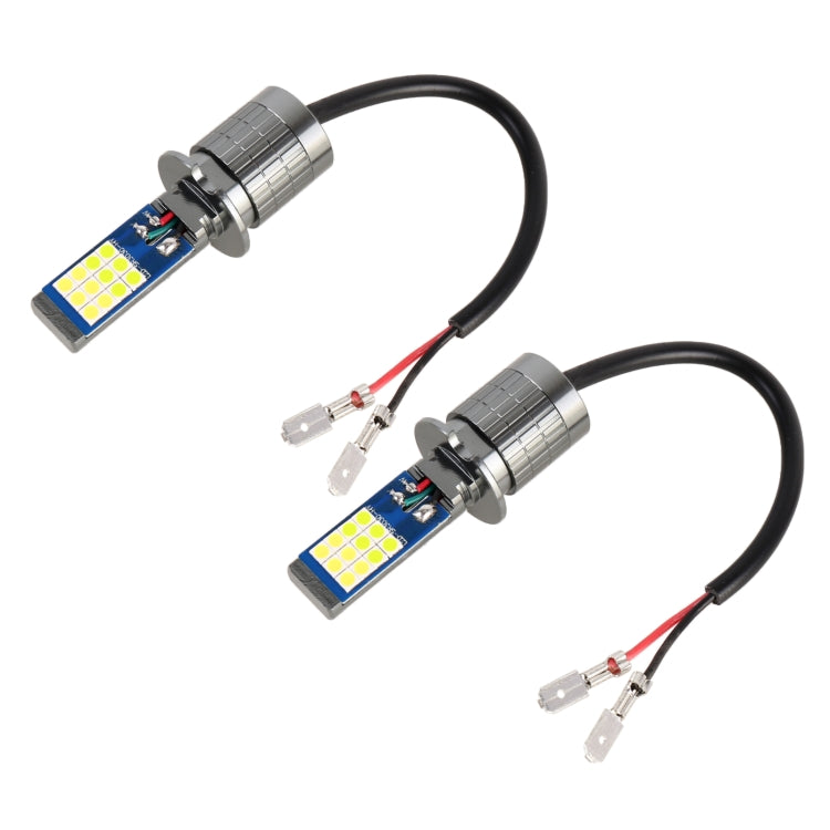 H3 2 PCS DC12-24V / 10.5W Car Double Colors Fog Lights with 24LEDs SMD-3030 & Constant Current, Box Packaging(White Light + Lime Light) - Fog / Driving Lights by PMC TechLife | Online Shopping South Africa | PMC TechLife | Buy Now Pay Later Mobicred