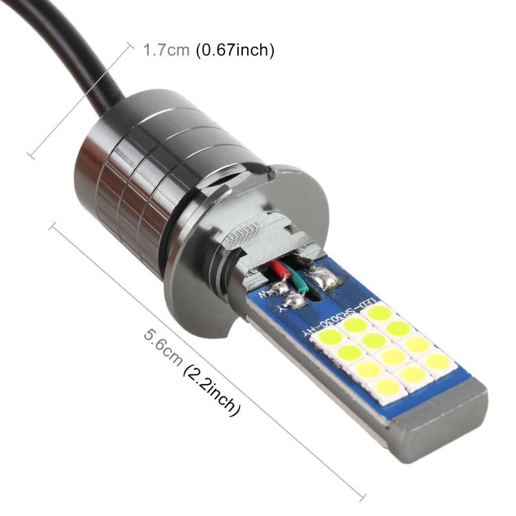 H3 2 PCS DC12-24V / 10.5W Car Double Colors Fog Lights with 24LEDs SMD-3030 & Constant Current, Box Packaging(White Light + Lime Light) - Fog / Driving Lights by PMC TechLife | Online Shopping South Africa | PMC TechLife | Buy Now Pay Later Mobicred