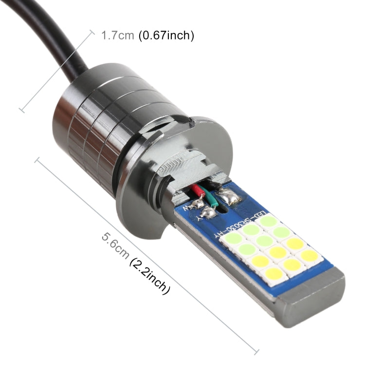 H3 2 PCS DC12-24V / 10.5W Car Double Colors Fog Lights with 24LEDs SMD-3030 & Constant Current, Box Packaging(White Light + Ice Blue Light) - Fog / Driving Lights by PMC TechLife | Online Shopping South Africa | PMC TechLife | Buy Now Pay Later Mobicred
