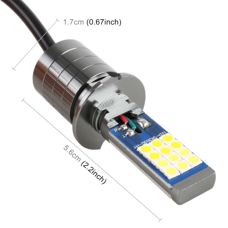 H3 2 PCS DC12-24V / 10.5W Car Double Colors Fog Lights with 24LEDs SMD-3030 & Constant Current, Box Packaging(White Light + Gold Light) - Fog / Driving Lights by PMC TechLife | Online Shopping South Africa | PMC TechLife | Buy Now Pay Later Mobicred