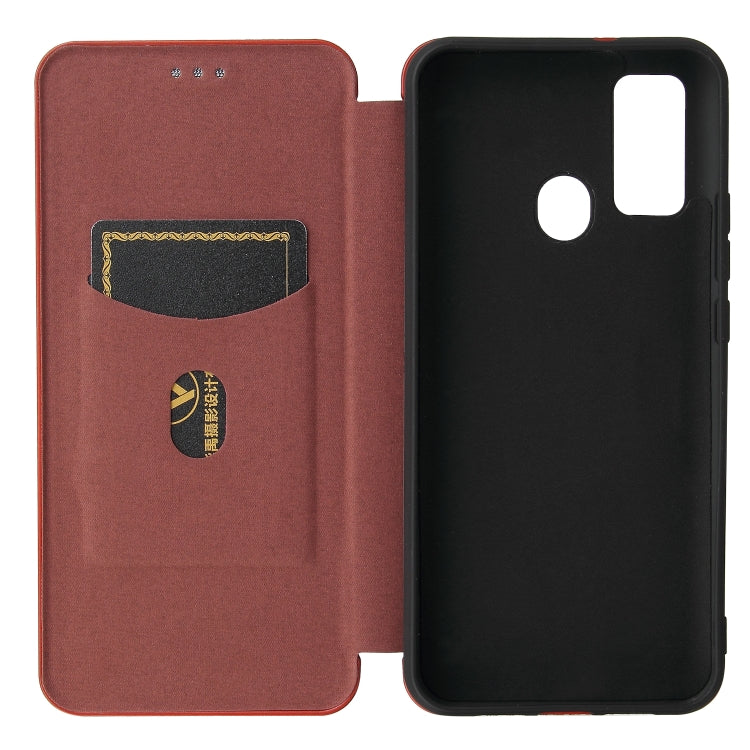 For DOOGEE N30 Carbon Fiber Texture Horizontal Flip TPU + PC + PU Leather Case with Card Slot(Brown) - More Brand by PMC TechLife | Online Shopping South Africa | PMC TechLife | Buy Now Pay Later Mobicred