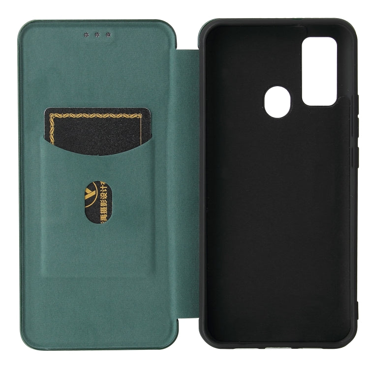 For DOOGEE N30 Carbon Fiber Texture Horizontal Flip TPU + PC + PU Leather Case with Card Slot(Green) - More Brand by PMC TechLife | Online Shopping South Africa | PMC TechLife | Buy Now Pay Later Mobicred