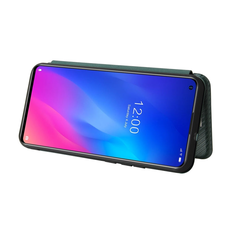 For DOOGEE N30 Carbon Fiber Texture Horizontal Flip TPU + PC + PU Leather Case with Card Slot(Green) - More Brand by PMC TechLife | Online Shopping South Africa | PMC TechLife | Buy Now Pay Later Mobicred