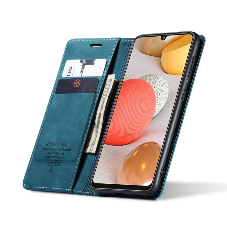 For Samsung Galaxy A42 5G CaseMe-013 Multifunctional Retro Frosted Horizontal Flip Leather Case with Card Slot & Holder & Wallet(Blue) - free shipping - PMC Jewellery - Order now!