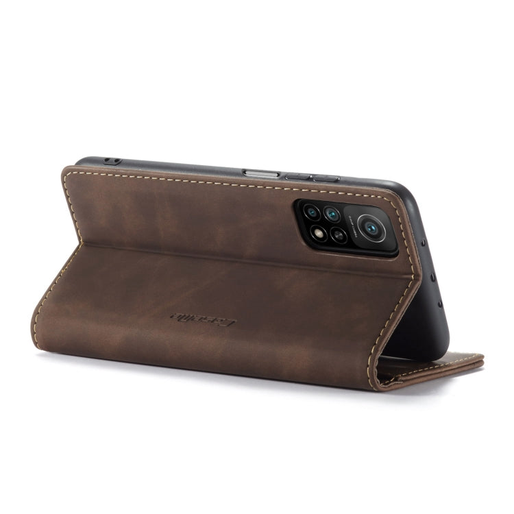 For Xiaomi Mi 10T 5G / 10T Pro 5G CaseMe-013 Multifunctional Retro Frosted Horizontal Flip Leather Case with Card Slot & Holder & Wallet(Coffee) - free shipping - PMC Jewellery - Order now!