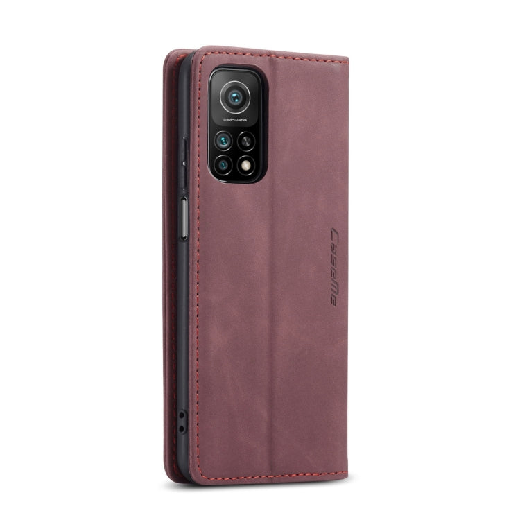 For Xiaomi Mi 10T 5G / 10T Pro 5G CaseMe-013 Multifunctional Retro Frosted Horizontal Flip Leather Case with Card Slot & Holder & Wallet(Wine Red) - free shipping - PMC Jewellery - Order now!