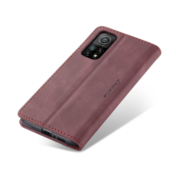 For Xiaomi Mi 10T 5G / 10T Pro 5G CaseMe-013 Multifunctional Retro Frosted Horizontal Flip Leather Case with Card Slot & Holder & Wallet(Wine Red) - free shipping - PMC Jewellery - Order now!