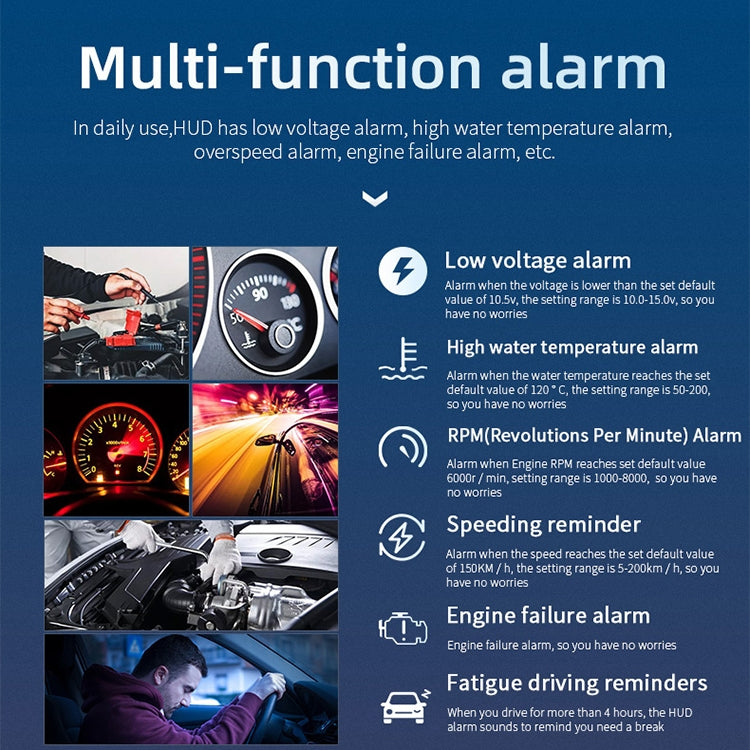 M12 OBD2 + GPS Mode Car Head-up Display HUD Overspeed / Speed / Water Temperature / Low Voltage / Fault Alarm - Head Up Display System by PMC TechLife | Online Shopping South Africa | PMC TechLife | Buy Now Pay Later Mobicred