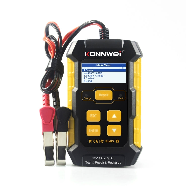 KONNWEI KW510 3 in 1 Car Battery Tester / Charger / Repairer, Support 8 Languages (EU Plug) - free shipping - PMC TechLife - Order now!