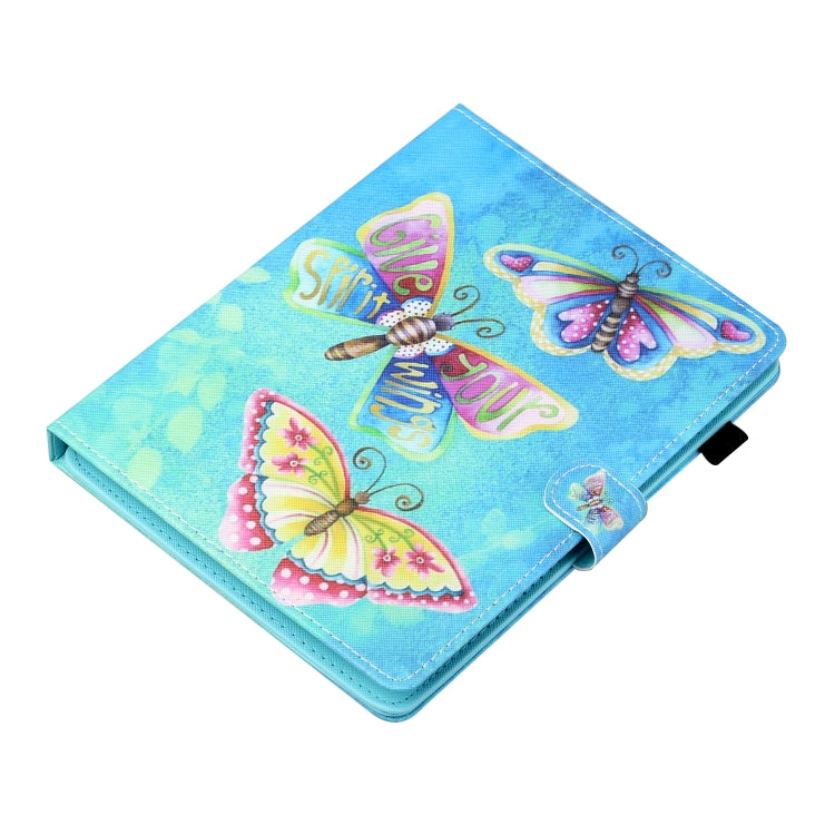 For 10 inch Tablet Universal Coloured Drawing Stitching Horizontal Flip Leather Case with Holder & Card Slot(Colorful Butterflies) - 10 - 11 inch by PMC TechLife | Online Shopping South Africa | PMC TechLife | Buy Now Pay Later Mobicred