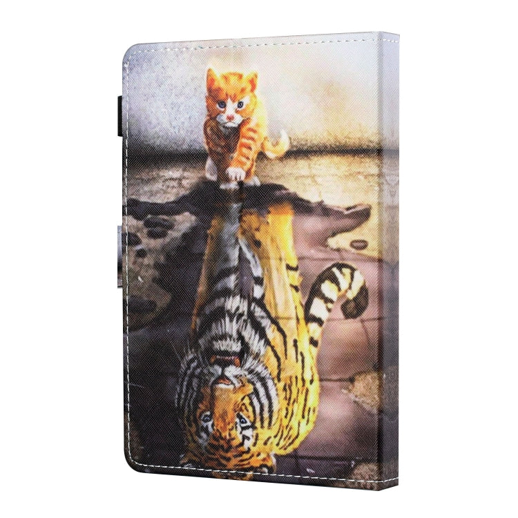 For 8 inch Tablet PC Universal Sewing Thread Horizontal Painted Flat Leather Case with Pen Cover & Anti Skid Strip & Card Slot & Holder(Cat And Tiger) - 8 inch by PMC TechLife | Online Shopping South Africa | PMC TechLife | Buy Now Pay Later Mobicred