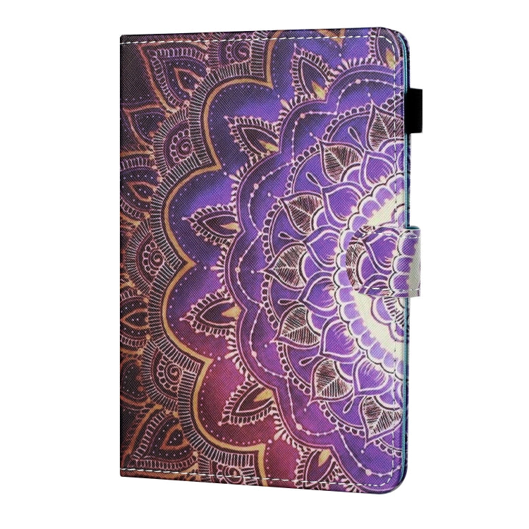 For 10 inch Tablet PC Universal Sewing Thread Horizontal Painted Flat Leather Case with Pen Cover & Anti Skid Strip & Card Slot & Holder(Datura Flowers) - 10 - 11 inch by PMC TechLife | Online Shopping South Africa | PMC TechLife | Buy Now Pay Later Mobicred