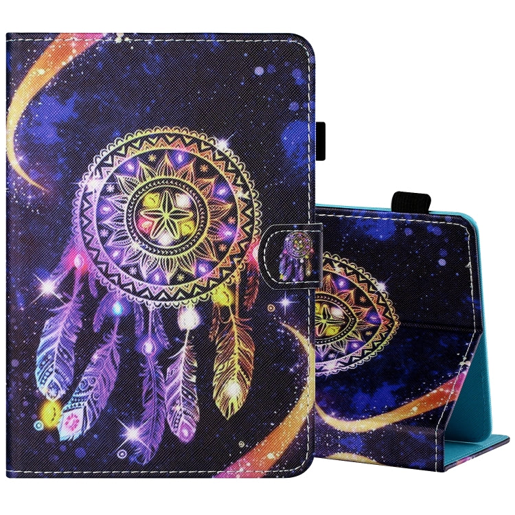 For 10 inch Tablet PC Universal Sewing Thread Horizontal Painted Flat Leather Case with Pen Cover & Anti Skid Strip & Card Slot & Holder(Starry Sky Wind Chimes) - 10 - 11 inch by PMC TechLife | Online Shopping South Africa | PMC TechLife | Buy Now Pay Later Mobicred